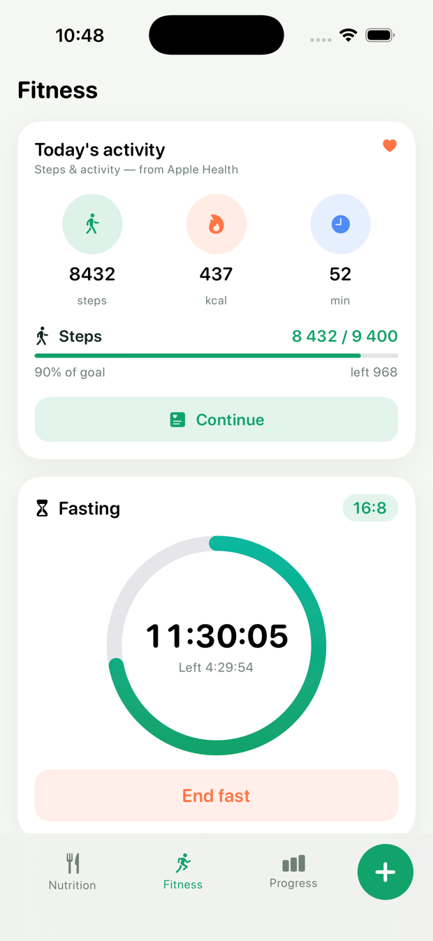 Fasting and activity